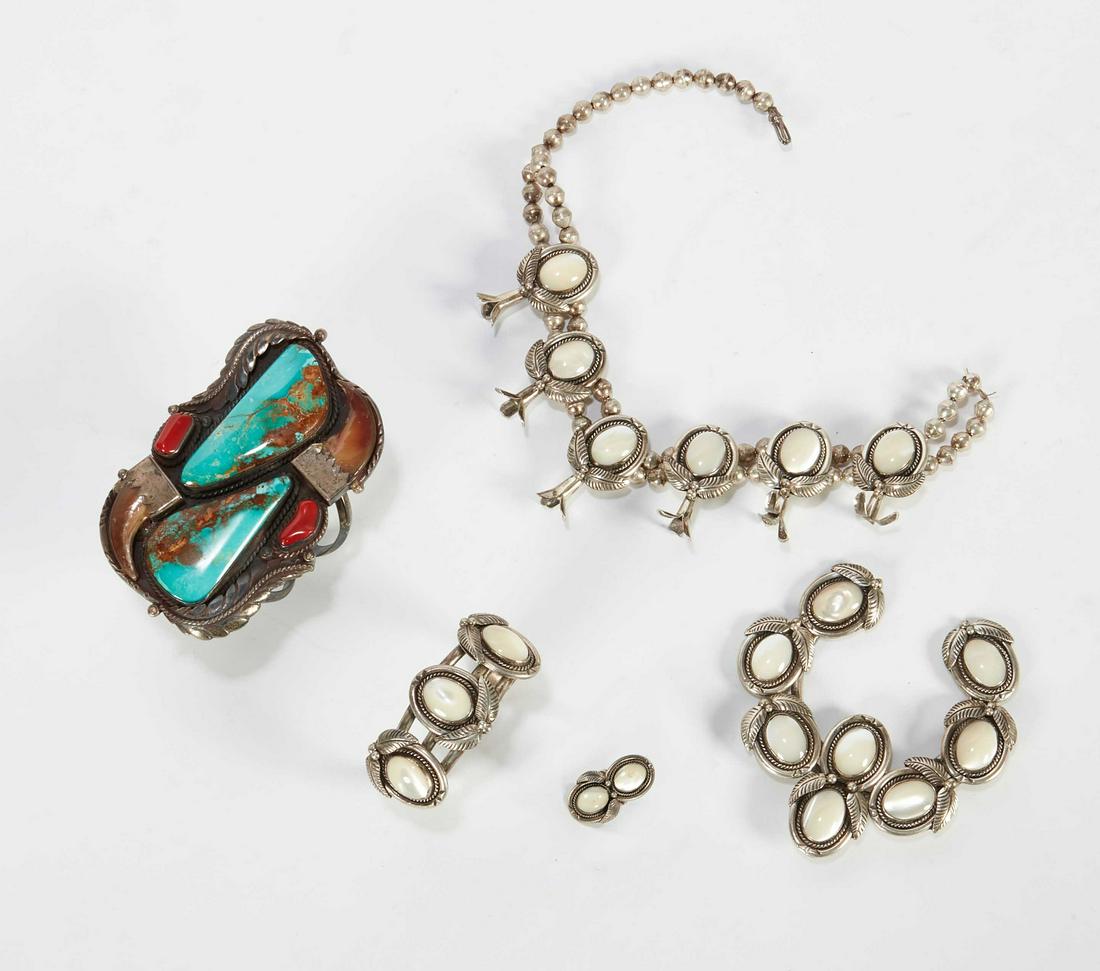 A five piece group of Native American jewelry (1 of 4)