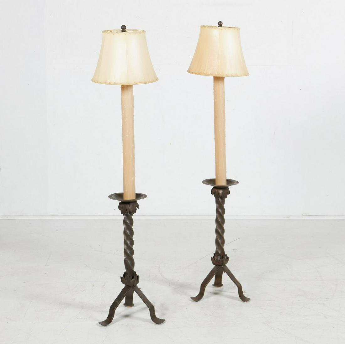 A pair of Continental Baroque style pricket lamps (1 of 1)