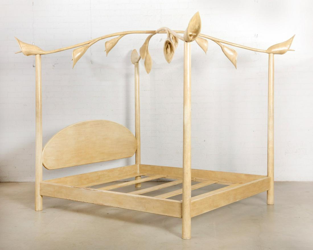 A Suzanne Geismar white painted four post Lily bed (1 of 2)