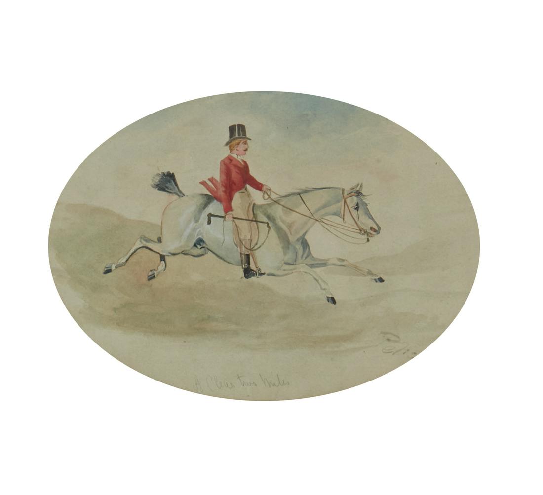 Carlo Pellegrini (Pelican, Ape), A Clear Two Miles: Carlo Pellegrini (Pelican, Ape)(Italian, 1839-1889)A Clear Two Milespencil & watercolorPellegrini was a caricaturist, a painter, a politician, and a lithographer though not necessarily in that order.