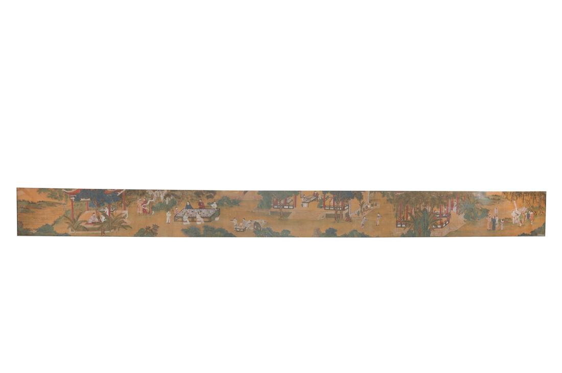 A Chinese painted long panel (1 of 4)