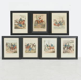 Henry Thomas Alken, Horses and riders, etchings: Henry Thomas Alken (English, 1785-1851)Horses and ridersetchings with watercolor9 3/4 x 7in (25 x 17.5cm) Provenance:The Collection of Charles Craig. Jr., Santa Barbara, California.