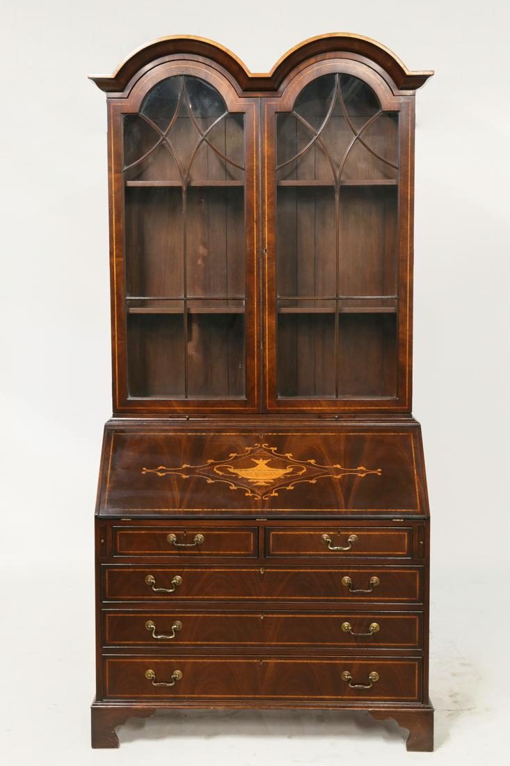 A George III style double domed secretary bookcase (1 of 4)