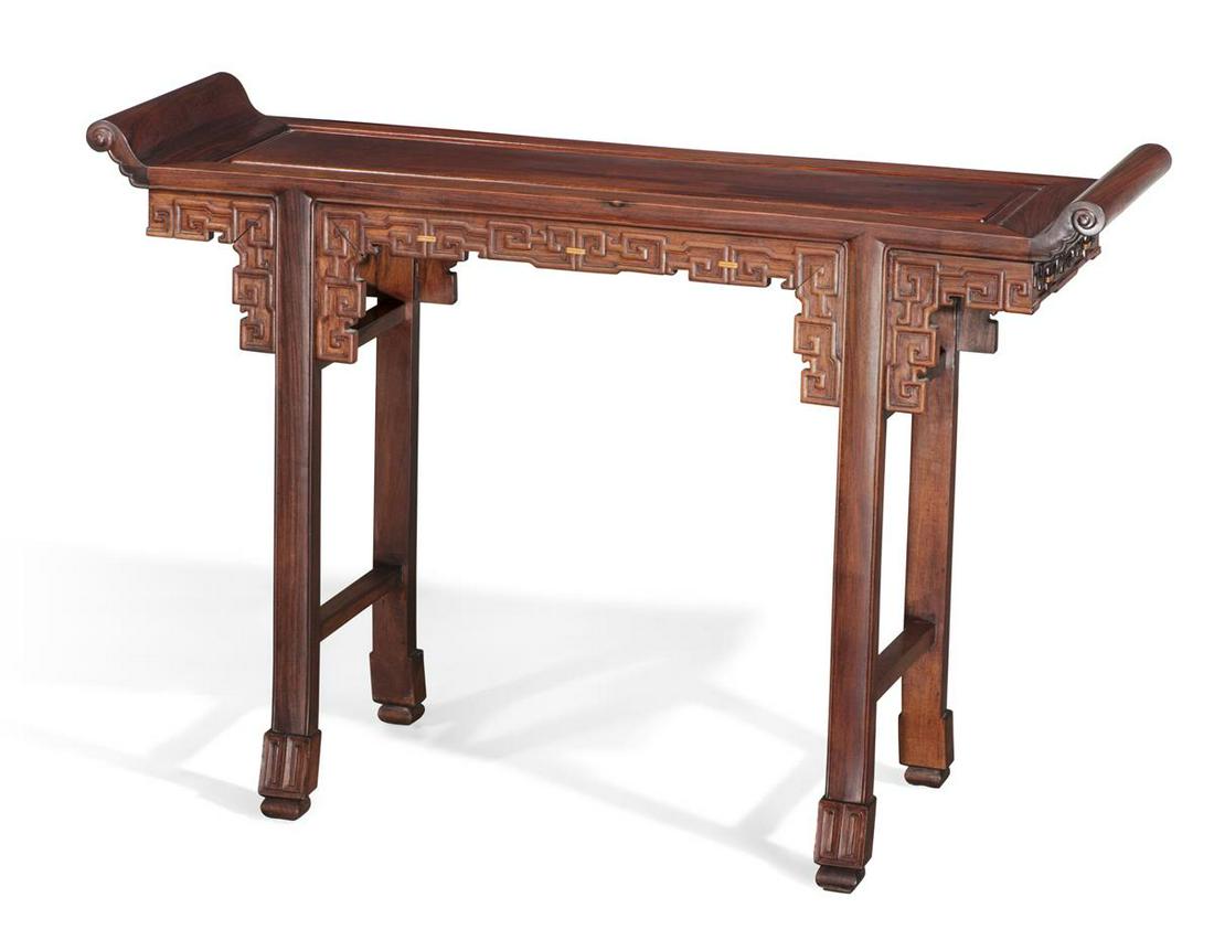 A Chinese hardwood side table (1 of 5)