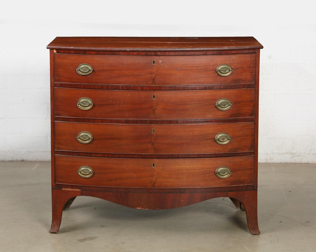 A New England Federal bow front chest of drawers (1 of 2)