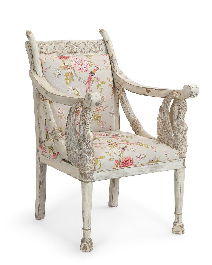 ABaltic Neoclassical style white painted armchair (1 of 5)