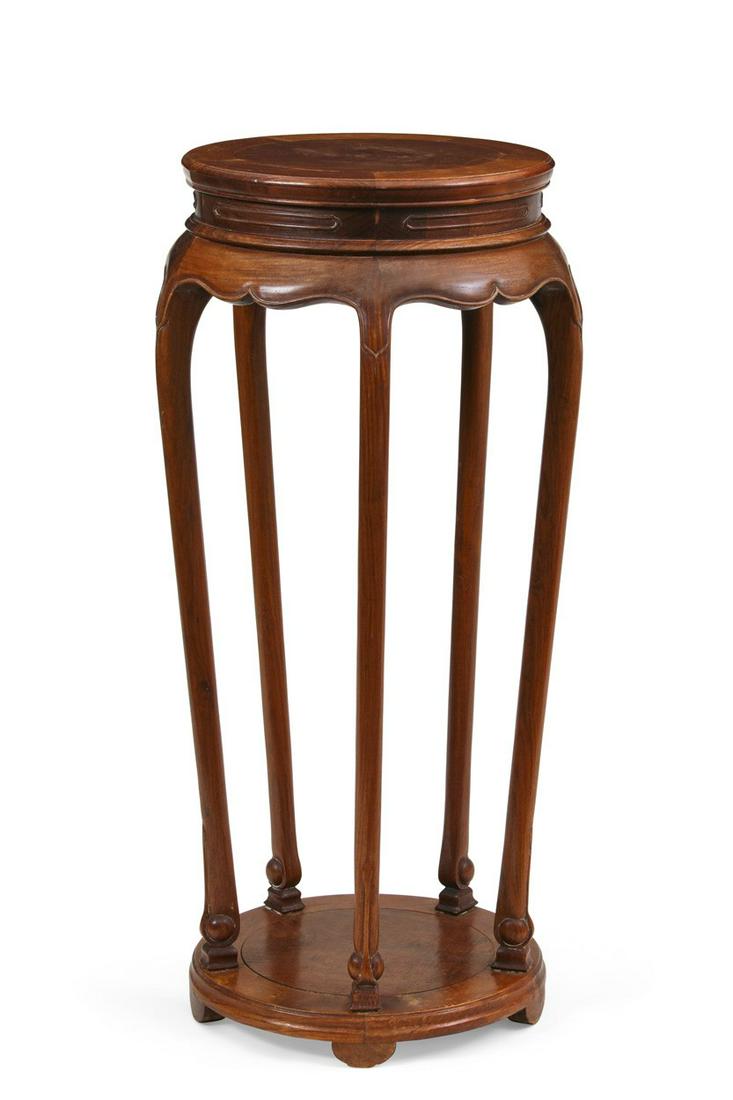 A Chinese hardwood circular pedestal (1 of 3)