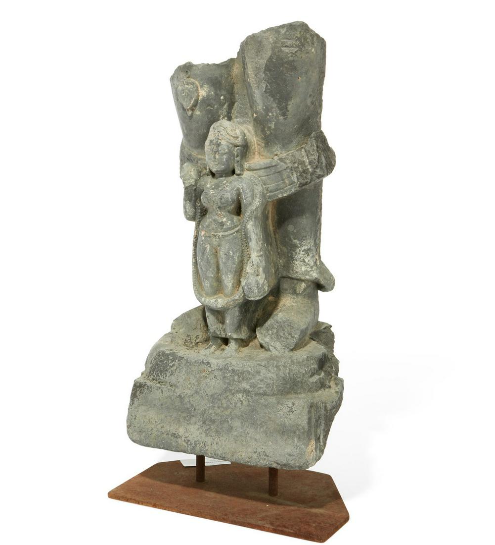 A Southeast Asian carved stone devotional relief (1 of 5)