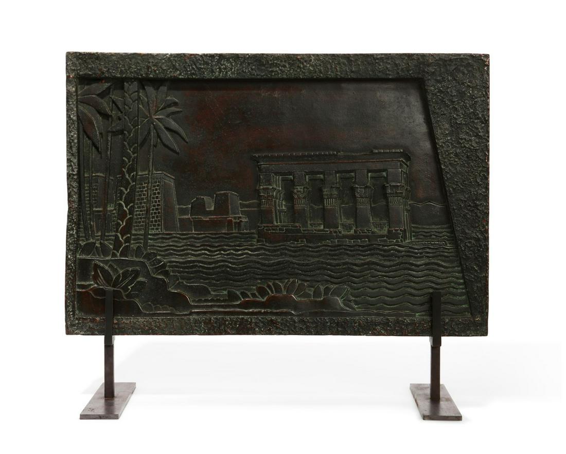 Mixed metal relief plaque of the temple of Luxor (1 of 2)