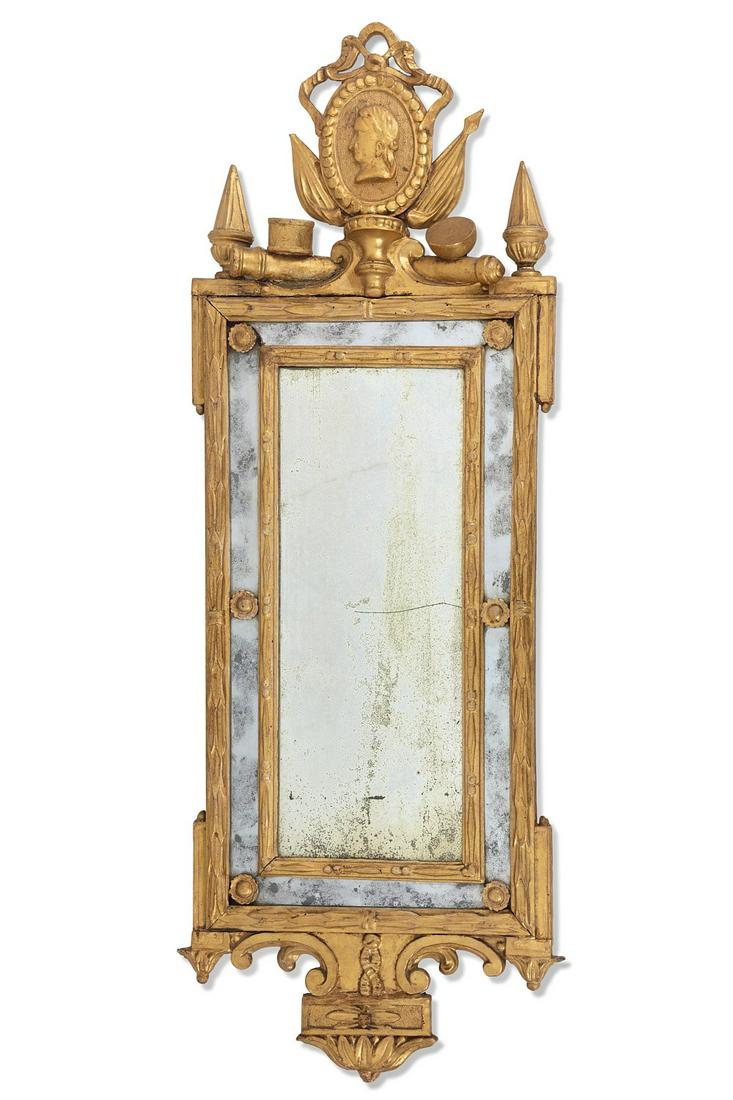 An Italian Neoclassical giltwood mirror (1 of 3)