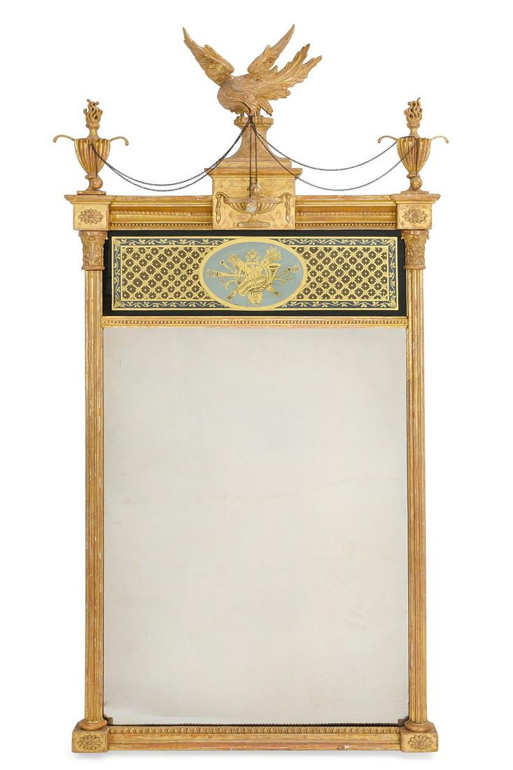 A Federal giltwood and eglomise mirror (1 of 3)