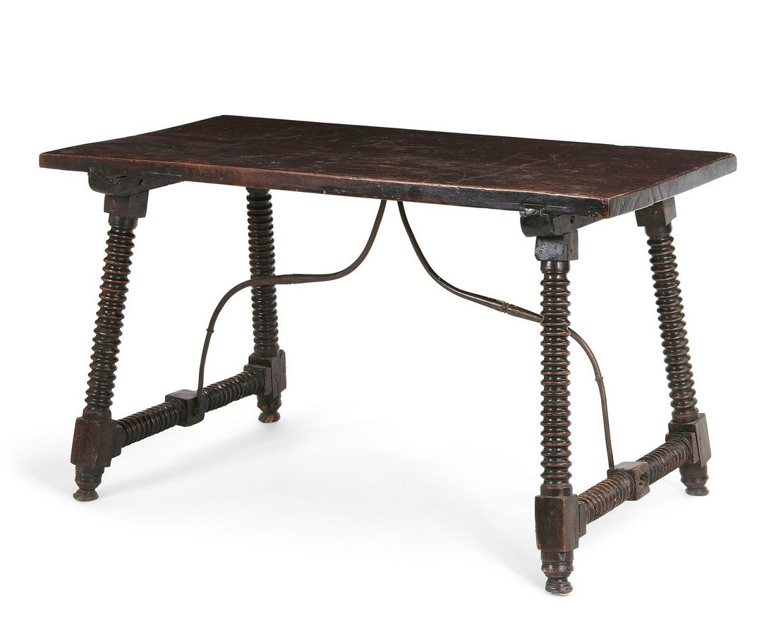 A Spanish Baroque style walnut library table (1 of 3)
