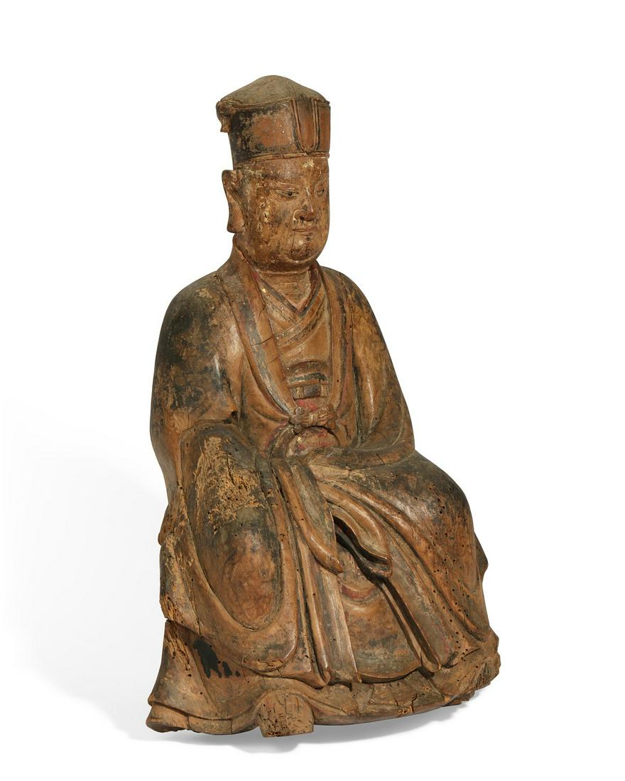 A Chinese model of a seated official (1 of 6)