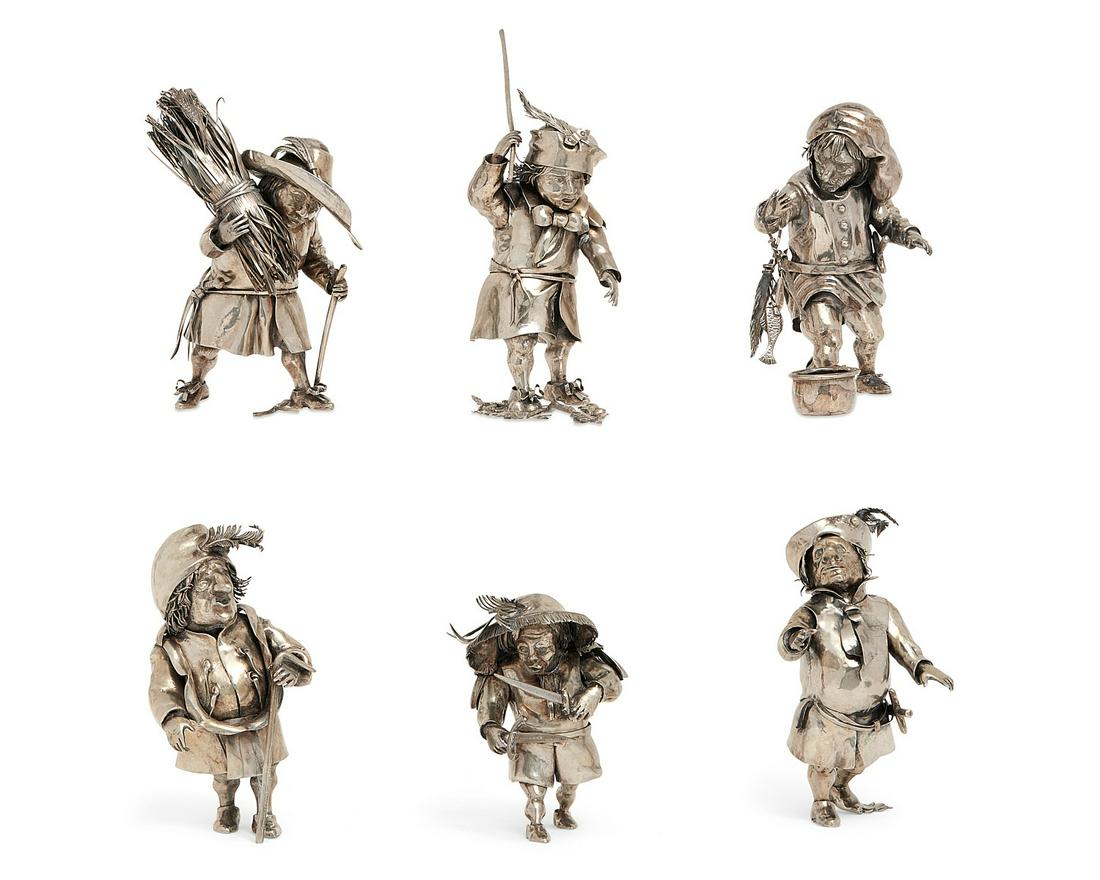 Four Buccellati silver Commedia Dell Arte figures (1 of 4)