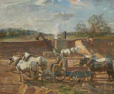 Sir Alfred Munnings, Polo Ground at Princemere: Sir Alfred James Munnings, P.R.A., R.W.S. (British, 1878-1959)Making a Polo Ground at Princemereoil on canvassigned lower right A.J. MUNNINGS25 1/8 x 30 1/4in (63.8 x 76.8cm) Provenan