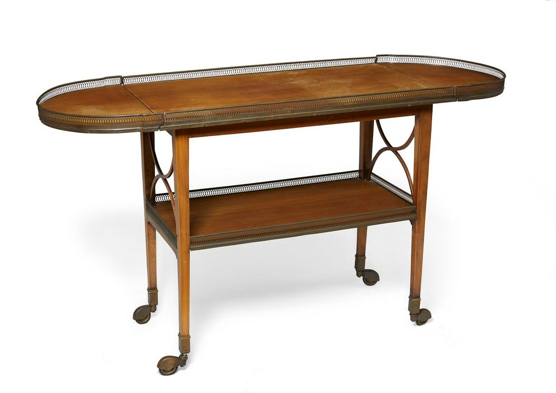 A brass mounted galleried serving trolley (1 of 3)