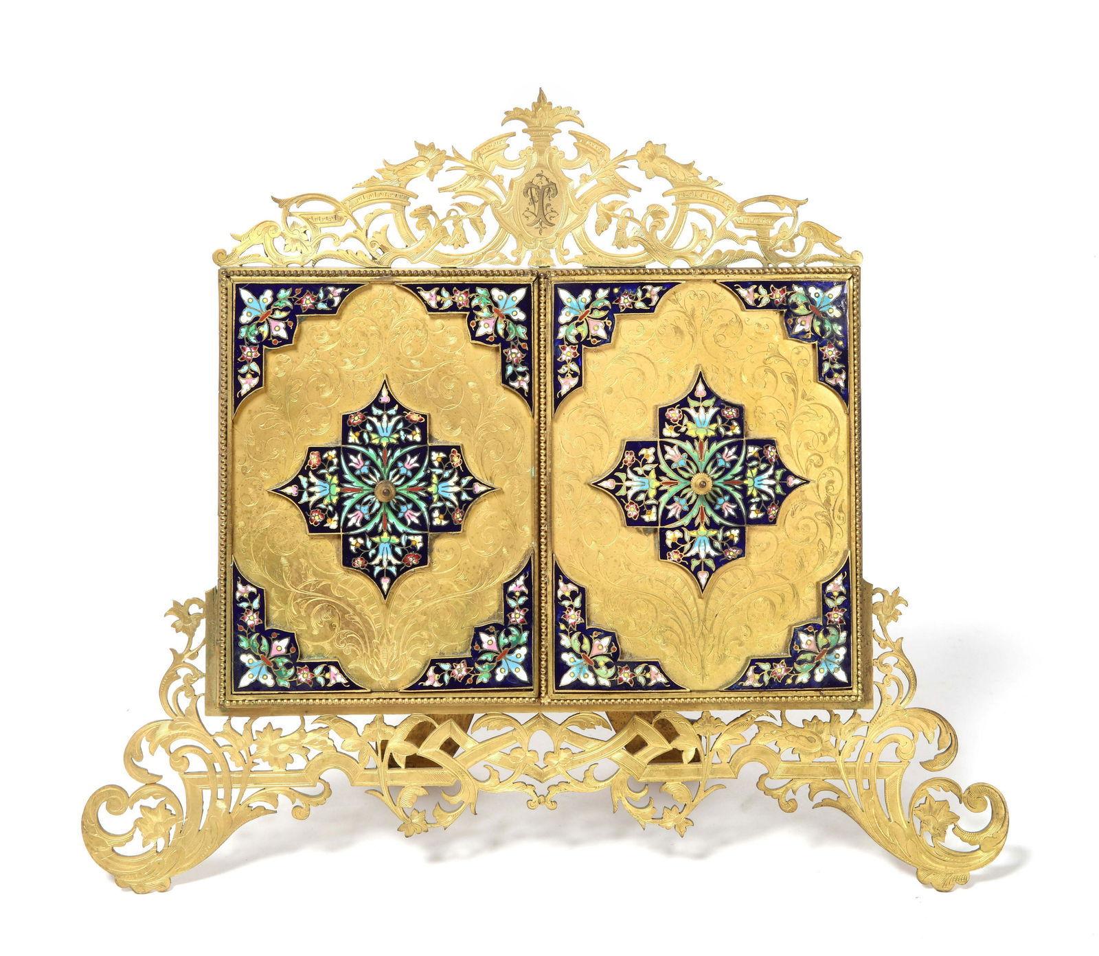 A French gilt bronze and enamel frame (1 of 3)