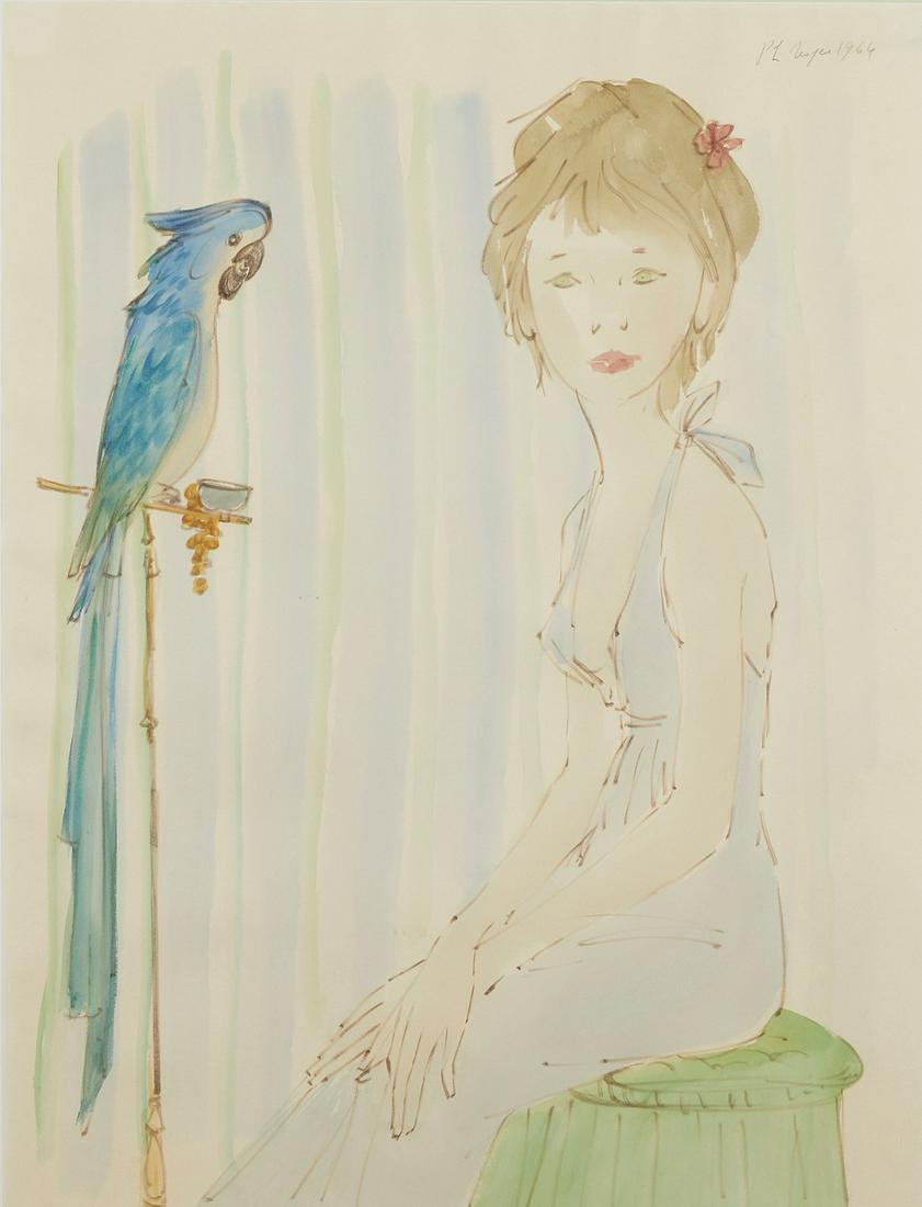 Philippe Henri Noyer, Woman with a blue parrot (1 of 4)