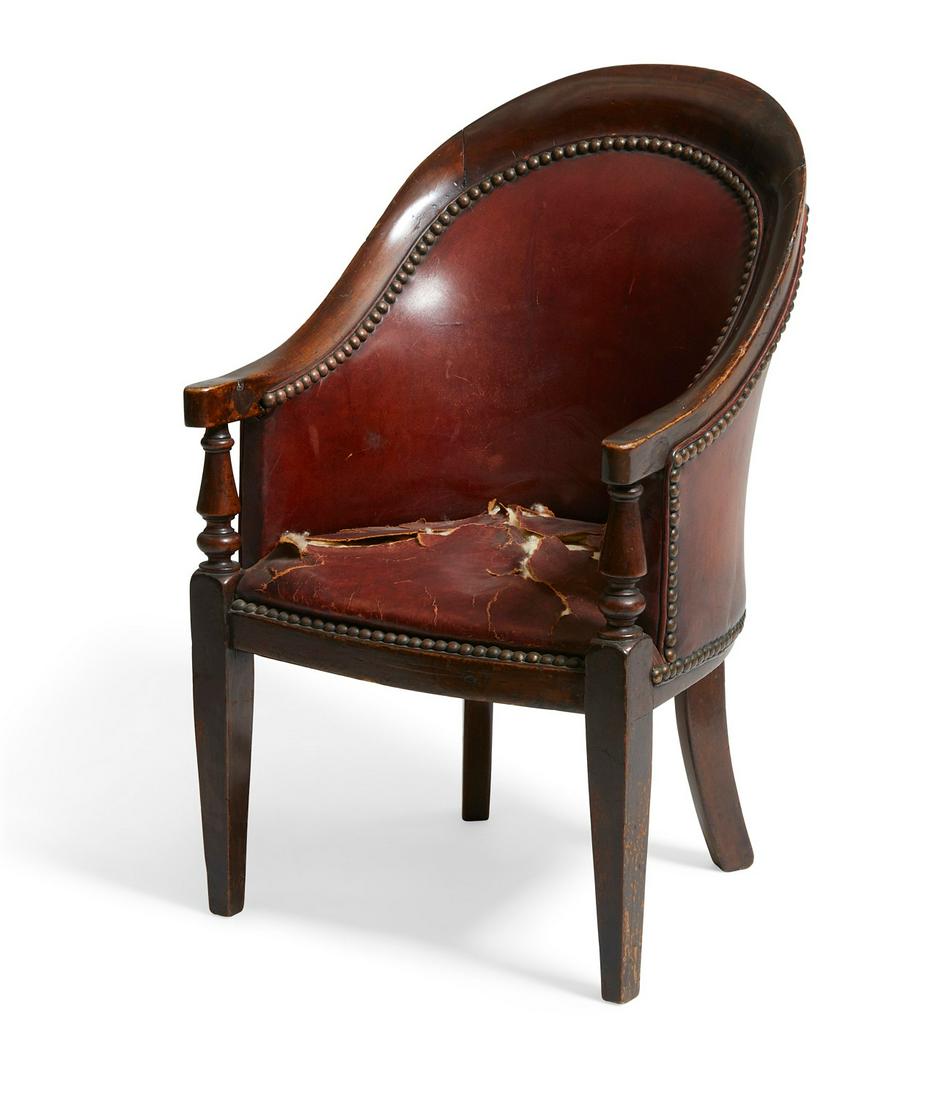 A George IV mahogany childs bergere: A George IV mahogany childs bergere circa 1825 height 24in (61cm); width 14 3/4in (37cm); depth 16 1/2in (42cm) Provenance: Sold Christies, New York, 6 April 2000, lot 65.