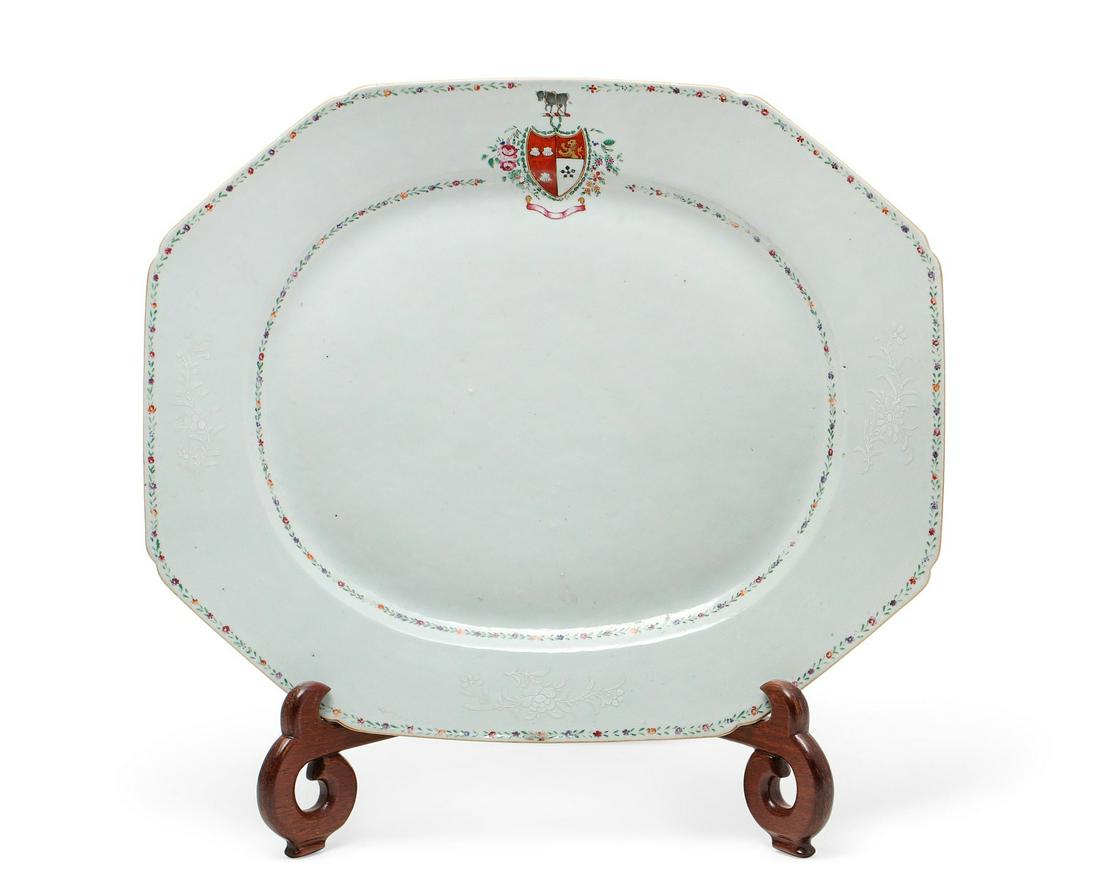 A Chinese Export Famille Rose armorial platter (1 of 5)