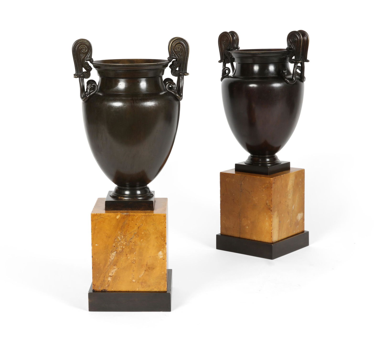 A pair of Neoclassical  bronze and marble vases (1 of 3)