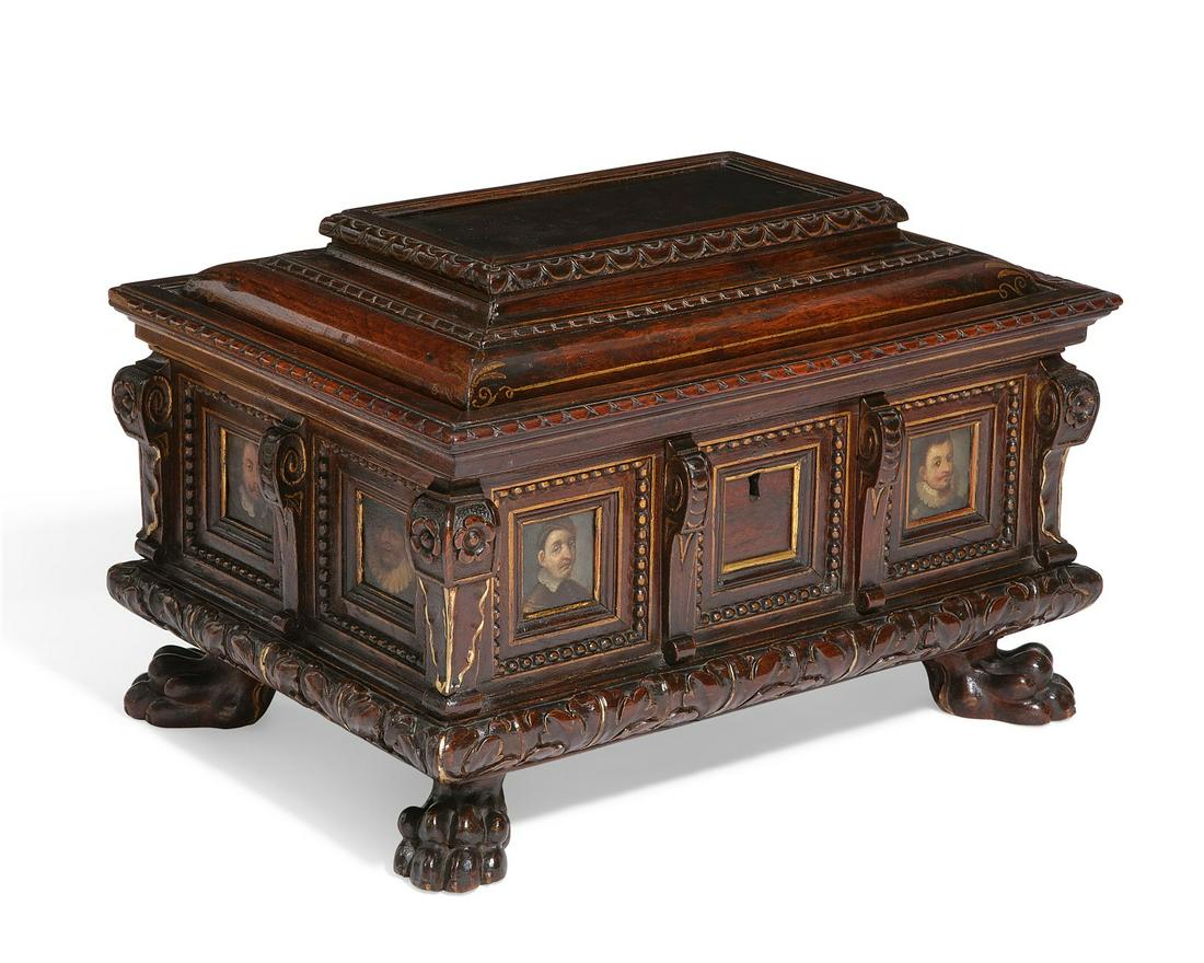 A Baroque style parcel gilt walnut table casket (1 of 10)