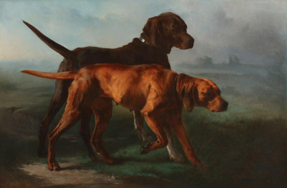 Aftr Joseph Urbain Melin, Portrait of two pointers (1 of 6)