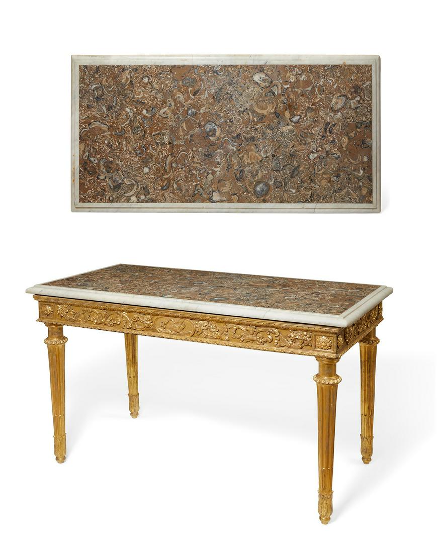 An Italian Neoclassical giltwood console table (1 of 5)
