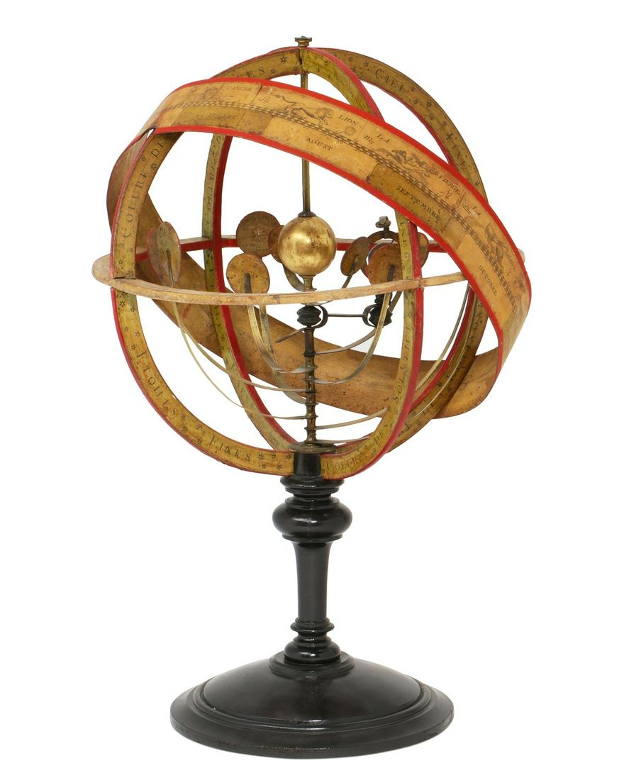 A French brass, printed card and painted orrery (1 of 7)