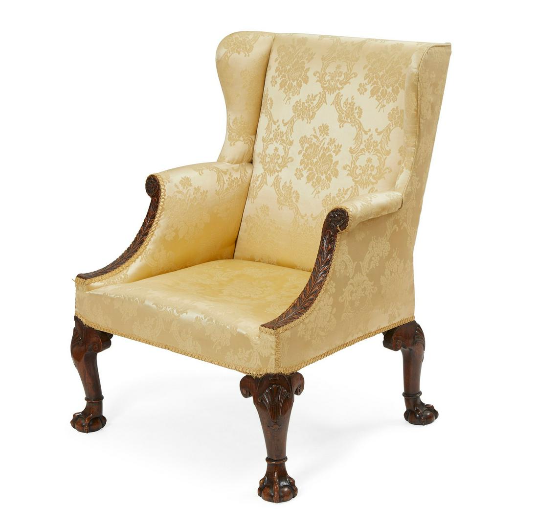 A George II walnut wing armchair, Irish (1 of 4)