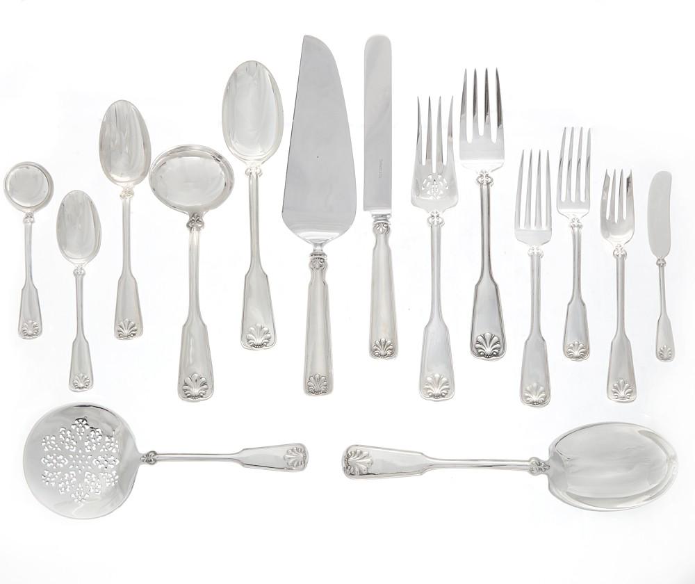 Tiffany & Co. silver Shell & Thread flatware set (1 of 4)