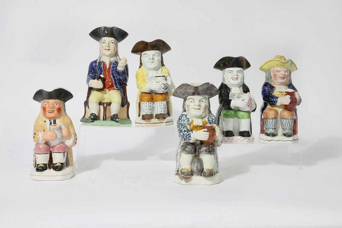 A group of six toby jugs, 18th-19th century (1 of 4)