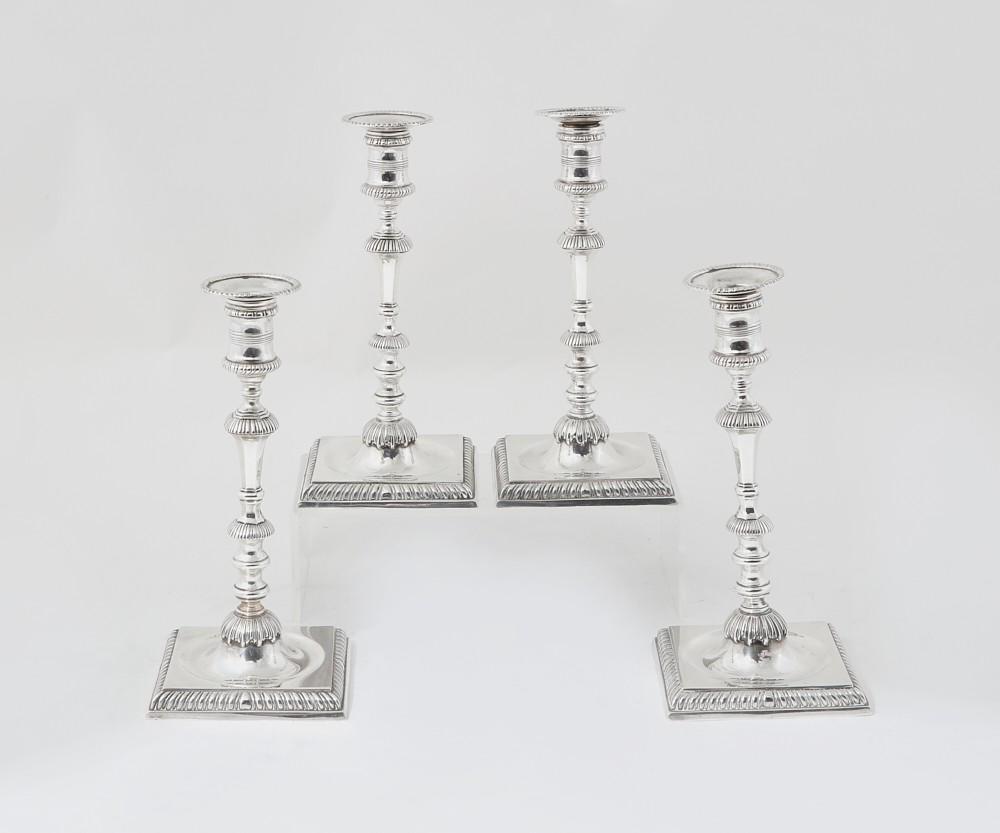 A set of four American sterling silver candlesticks (1 of 5)