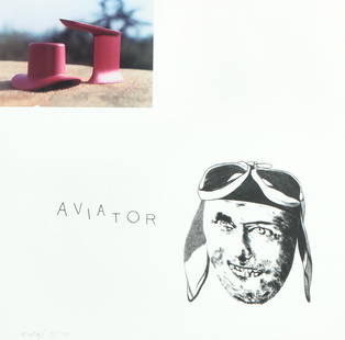 Ronald Brooks Kitaj, Aviator, 1971, lithograph: Ronald Brooks Kitaj (American, 1932 - 2007)Aviator, 1971lithograph in black with adhered photograph on Special Arjomari wove paperlimitation of 100; this being #10. Signed in pencil lower left. Publis