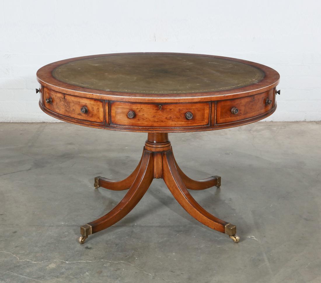 A Regency style yewwood drum table (1 of 5)