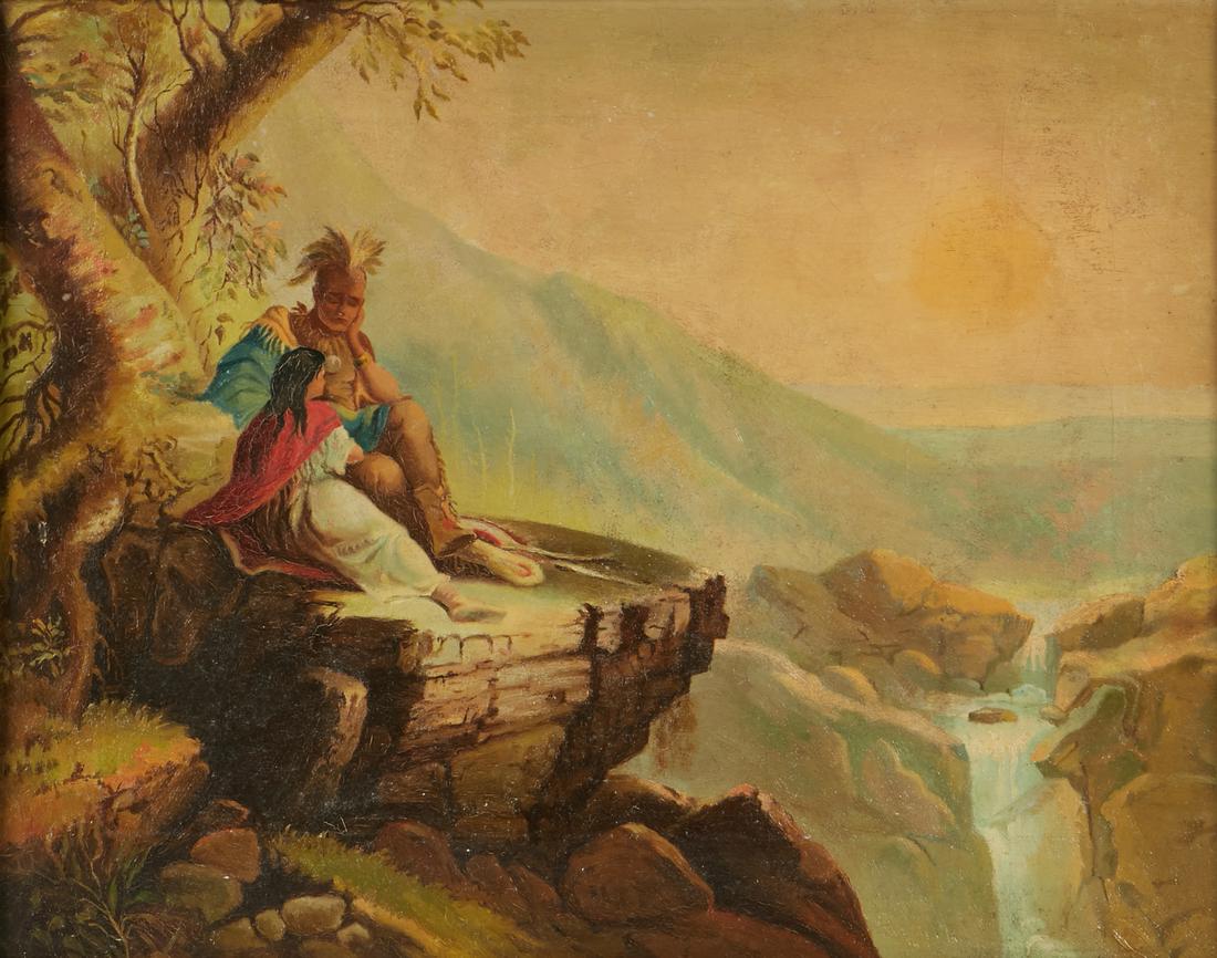 After Thomas Moran, Native Americans in  landscape (1 of 3)