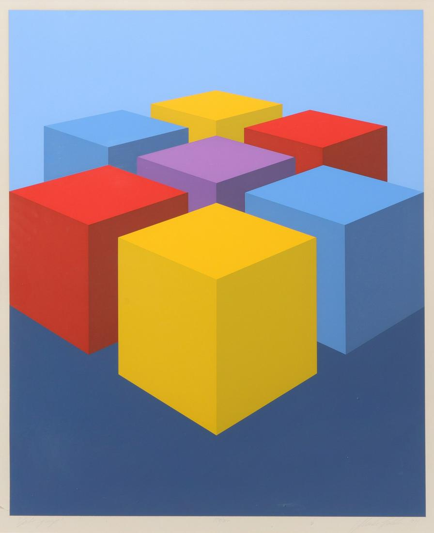 Marko Spalatin, Cube Group, 1971: Marko Spalatin(Croatian/American, b. 1945)Cube Group, 1971screenprint in colorssigned in pencil, titled and numbered 178/210approx. 25 1/2 x 20 1/2in (64.8 x 52.1cm)