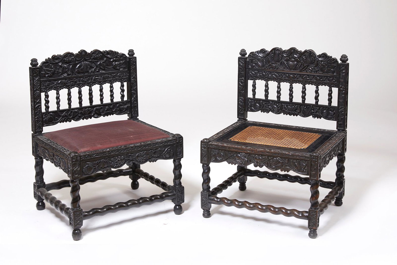 Matched pair of Dutch Colonial ebony side chairs (1 of 4)