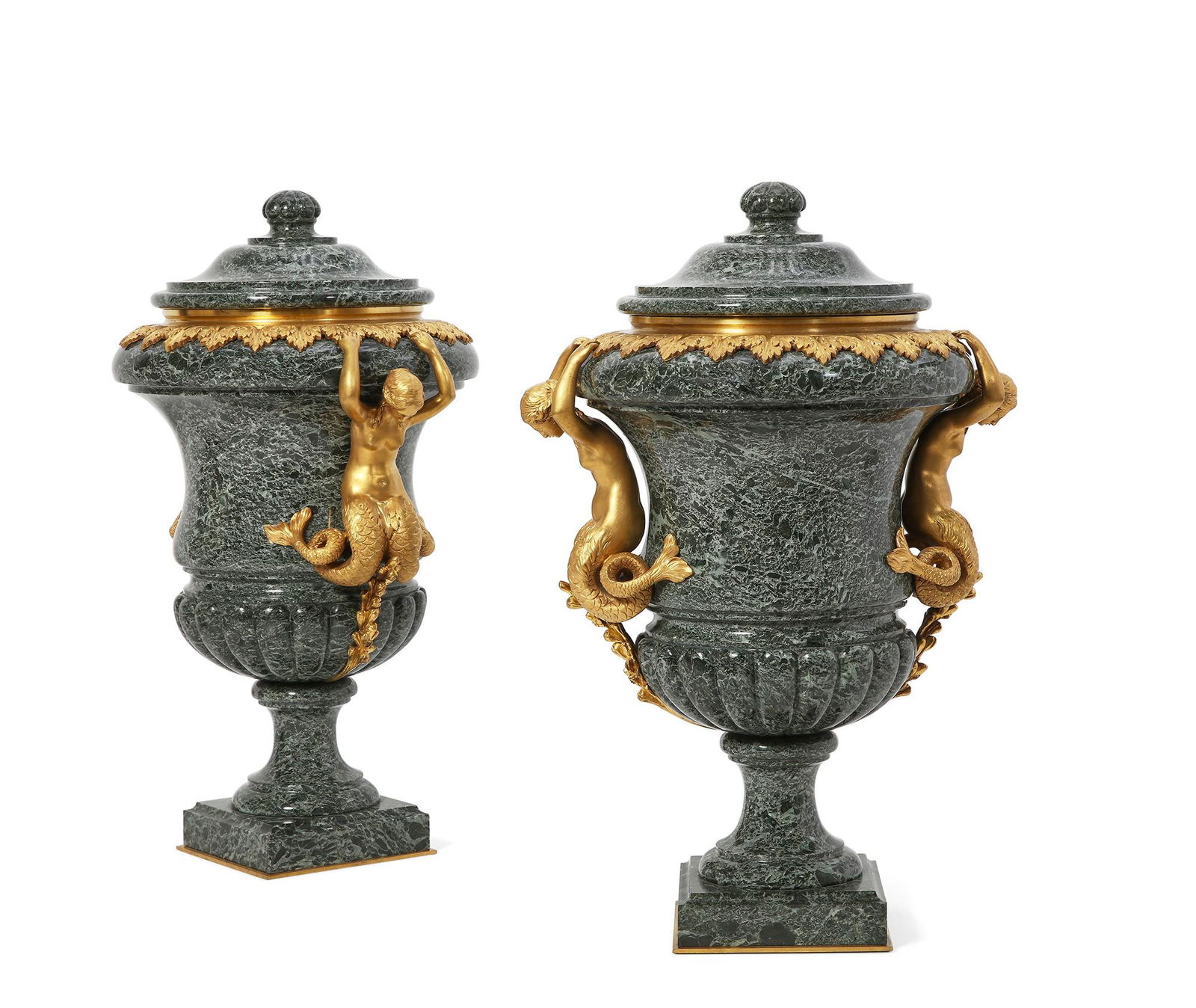 A pair of Louis XVI style bronze & granite urns (1 of 6)