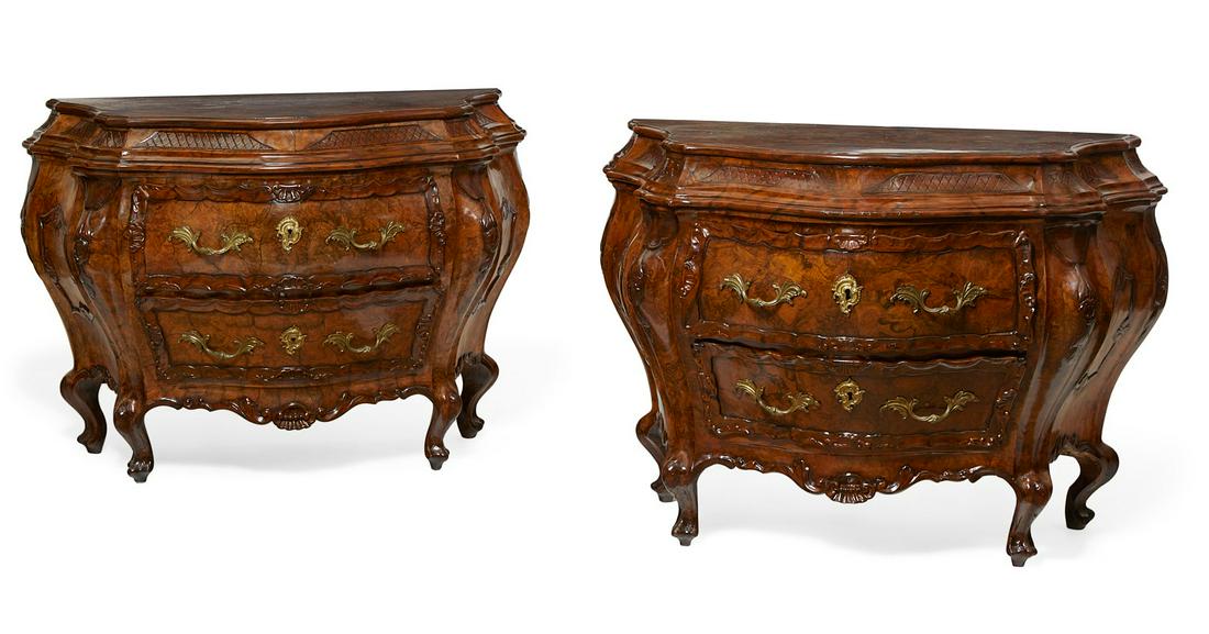 Two Italian walnut commodes (1 of 7)