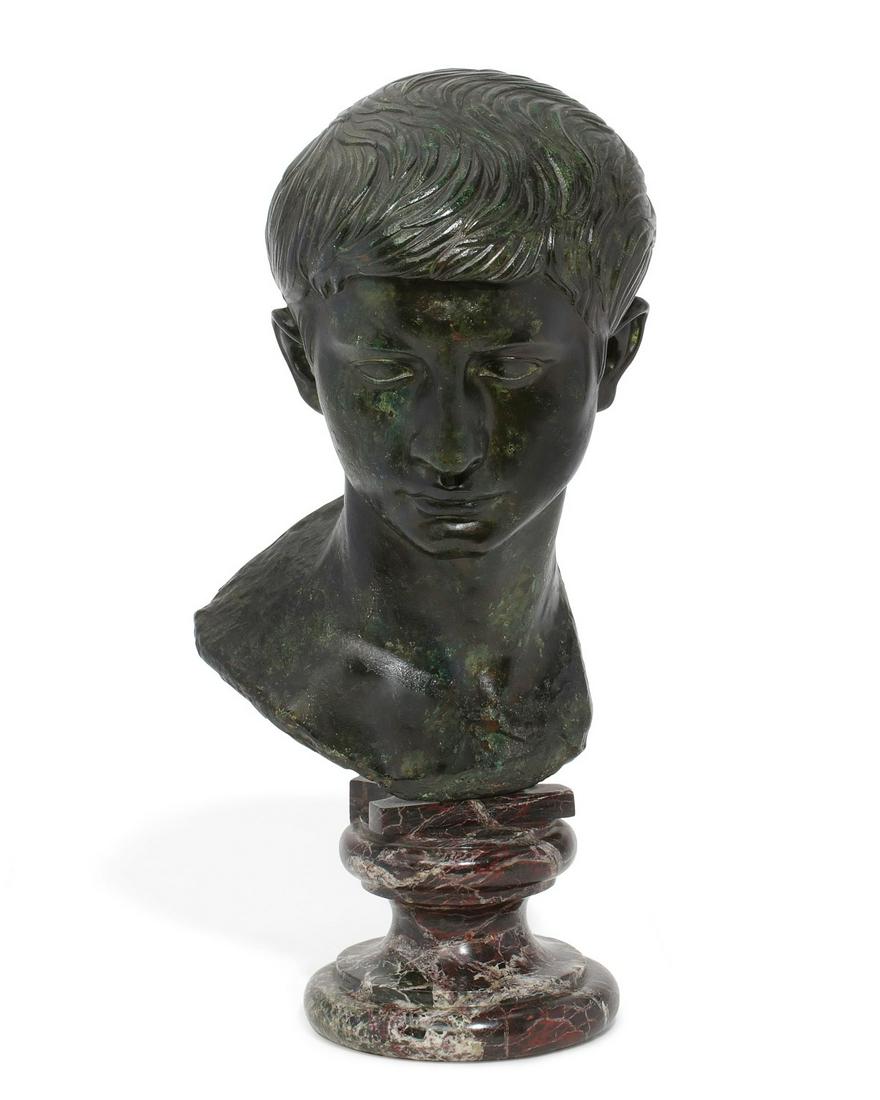 An Italian bronze head of Caesar Augustus (1 of 11)