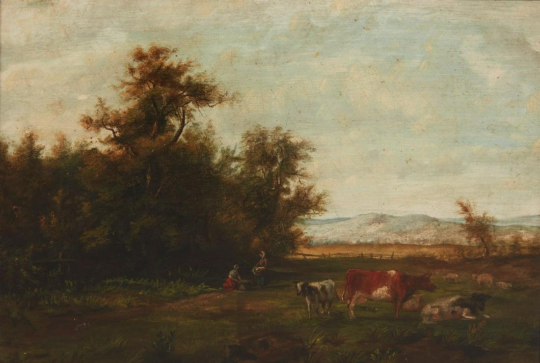 English School, Landscape with maidens & animals (1 of 5)