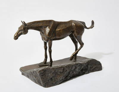 American bronze model of a horse, after A Lane: An American bronze patinated model of a horseafter a model by Artis Lane (b. 1927)modernInscribed Artis Lane 1/88.height 9in (23cm); width 11in (28cm); depth 6in (15cm)