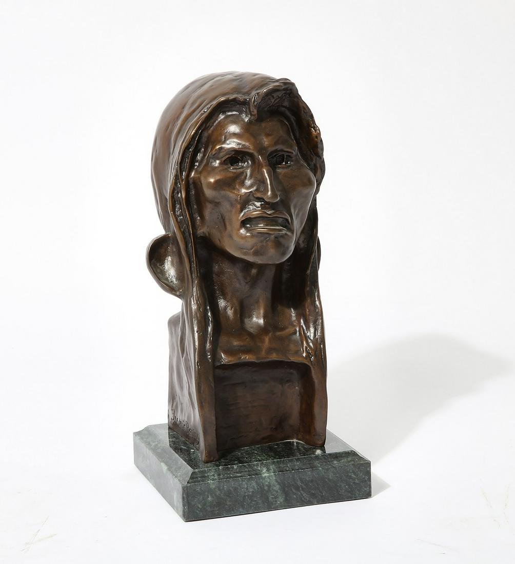 An American bronze bust, after Remington (1 of 4)