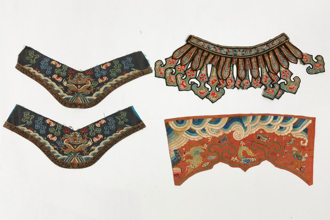 Four Chinese embroidered textile fragments (1 of 7)