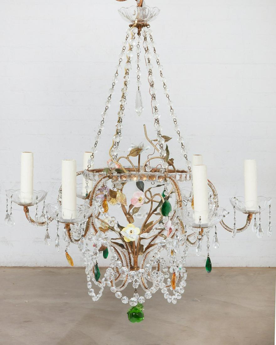 A Neoclassical style six light chandelier (1 of 3)