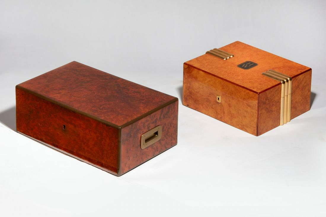 Two burlwood humidors, Dunhill and Harry Winston (1 of 6)