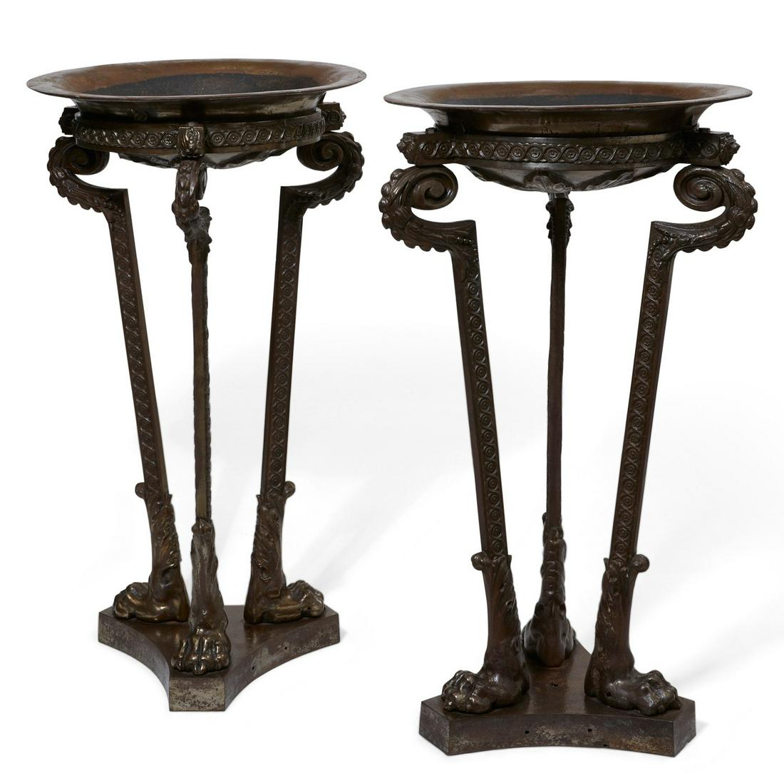 Pair of Italian Neoclassical style steel braziers (1 of 8)