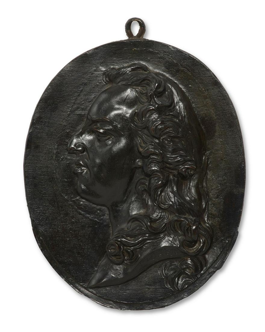 French bronze relief portrait plaque of Louis XV (1 of 5)