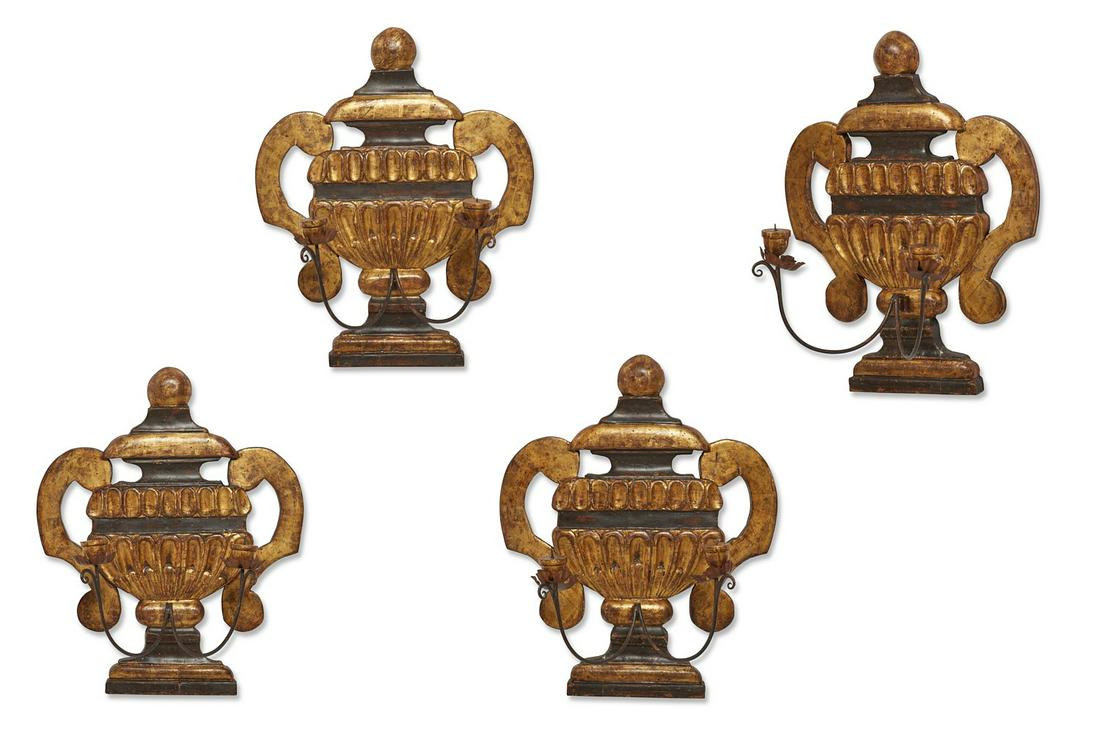 Four Italian Baroque style pricket wall lights (1 of 7)